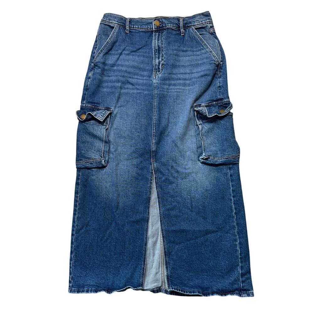 Vintage A.N.A JEANS Stretch long Cargo denim/Jean skirt; women's 10; High Rise